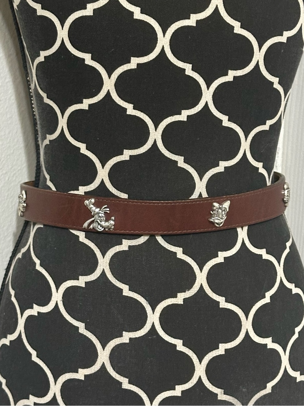 Vintage Brighton Disney Character Leather Belt 90s Mickey Minnie Size 28